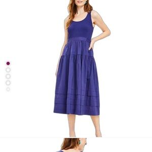 Loft Mixed Media Cotton Dress